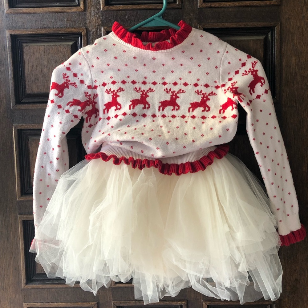 Janie & Jack Christmas Sweater & Plum NYC tutu dress